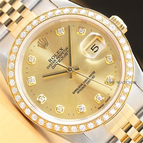 gold rolex datejust mens|rolex datejust 18k gold diamond.